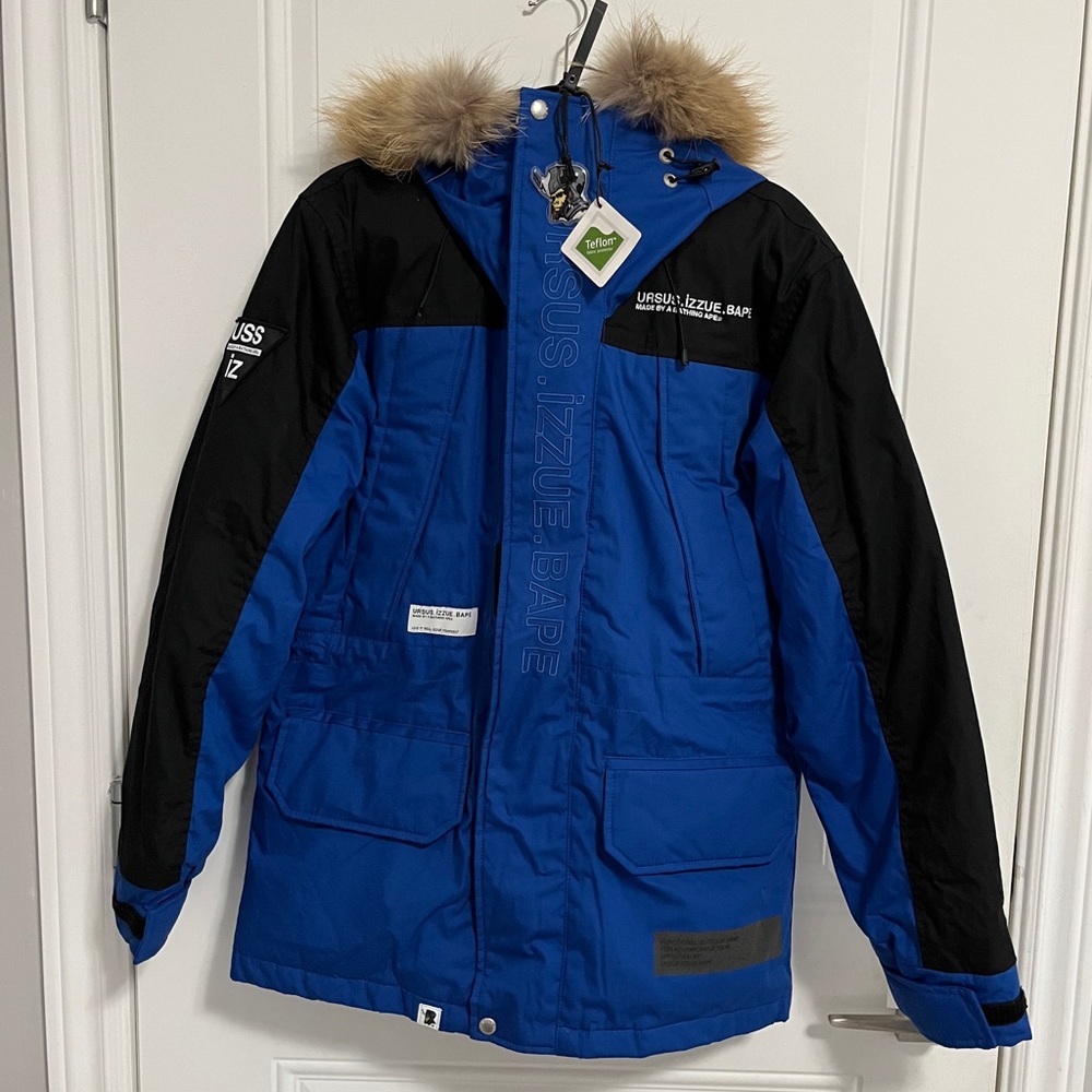 NWT - Ursus x Izzue x Bape Adult Hooded Down Jacket - Men S, XL/Women M, XXL
